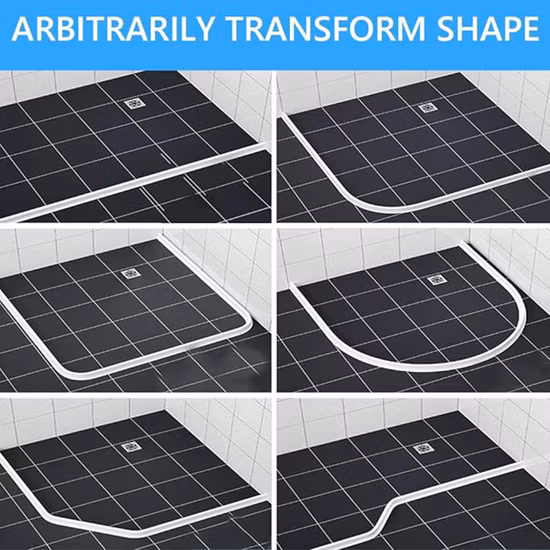 Tira de vedação de silicone/PVC de borracha à prova d'água para porta de vidro do chuveiro do banheiro