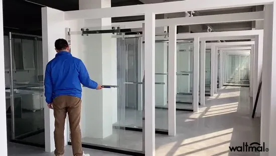 Cerco de porta deslizante de chuveiro com fechamento suave de vidro com certificados ANSI SGCC